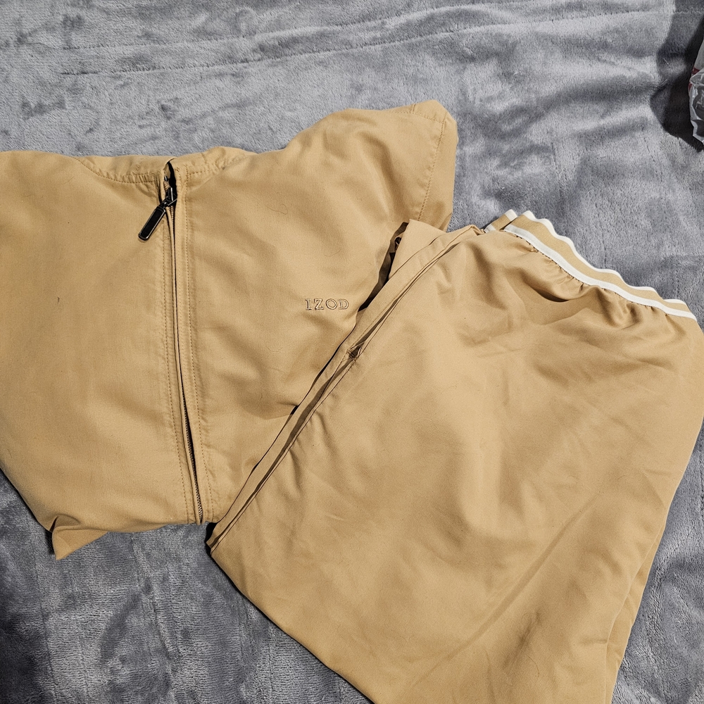 Izod tan Zip-Up Jacket and Pants Set